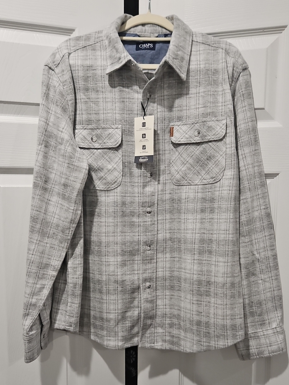 Chaps Men's Light Gray Flannel Shirt